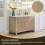 Altair Cerrito 48" Single Bathroom Vanity with Grain White Engineered Stone Countertop Altair Cerrito 48" Single Bathroom Vanity with Grain White Engineered Stone Countertop