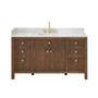 Altair Cerrito 60" Single Bathroom Vanity with Grain White Engineered Stone Countertop Altair Cerrito 60" Single Bathroom Vanity with Grain White Engineered Stone Countertop