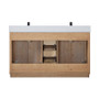 Altair Cicero 60" Double Bathroom Vanity in Light Brown with Engineered Stone Countertop Altair Cicero 60" Double Bathroom Vanity in Light Brown with Engineered Stone Countertop