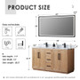 Altair Cicero 60" Double Bathroom Vanity in Light Brown with Engineered Stone Countertop Altair Cicero 60" Double Bathroom Vanity in Light Brown with Engineered Stone Countertop