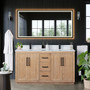 Altair Cicero 60" Double Bathroom Vanity in Light Brown with Engineered Stone Countertop Altair Cicero 60" Double Bathroom Vanity in Light Brown with Engineered Stone Countertop