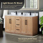 Altair Cicero 60" Double Bathroom Vanity in Light Brown with Engineered Stone Countertop Altair Cicero 60" Double Bathroom Vanity in Light Brown with Engineered Stone Countertop