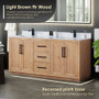 Altair Cicero 72" Double Bathroom Vanity in Light Brown with Engineered Stone Countertop Altair Cicero 72" Double Bathroom Vanity in Light Brown with Engineered Stone Countertop