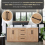 Altair Cicero 72" Double Bathroom Vanity in Light Brown with Engineered Stone Countertop Altair Cicero 72" Double Bathroom Vanity in Light Brown with Engineered Stone Countertop