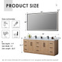 Altair Cicero 84" Double Bathroom Vanity in Light Brown with Engineered Stone Countertop Altair Cicero 84" Double Bathroom Vanity in Light Brown with Engineered Stone Countertop