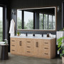 Altair Cicero 84" Double Bathroom Vanity in Light Brown with Engineered Stone Countertop Altair Cicero 84" Double Bathroom Vanity in Light Brown with Engineered Stone Countertop