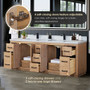 Altair Cicero 84" Double Bathroom Vanity in Light Brown with Engineered Stone Countertop Altair Cicero 84" Double Bathroom Vanity in Light Brown with Engineered Stone Countertop