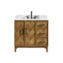 Altair Clara Bathroom Vanity in Weathered Brown with Calacatta Truffle White Quartz Countertop No Mirror Altair Clara Bathroom Vanity in Weathered Brown with Calacatta Truffle White Quartz Countertop No Mirror