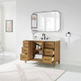 Altair Clara Bathroom Vanity in Weathered Brown with Calacatta Truffle White Quartz Countertop No Mirror Altair Clara Bathroom Vanity in Weathered Brown with Calacatta Truffle White Quartz Countertop No Mirror