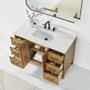 Altair Clara Bathroom Vanity in Weathered Brown with Calacatta Truffle White Quartz Countertop No Mirror Altair Clara Bathroom Vanity in Weathered Brown with Calacatta Truffle White Quartz Countertop No Mirror