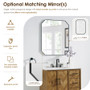Altair Clara Bathroom Vanity in Weathered Brown with Calacatta Truffle White Quartz Countertop No Mirror Altair Clara Bathroom Vanity in Weathered Brown with Calacatta Truffle White Quartz Countertop No Mirror