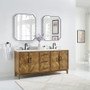 Altair Clara Bathroom Vanity in Weathered Brown with Calacatta Truffle White Quartz Countertop No Mirror Altair Clara Bathroom Vanity in Weathered Brown with Calacatta Truffle White Quartz Countertop No Mirror