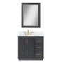 Altair Clarity & main 36" Single Bathroom Vanity Set with Grain White Composite Stone Countertop Altair Clarity & main 36" Single Bathroom Vanity Set with Grain White Composite Stone Countertop