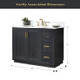Altair Clarity & main 42" Single Bathroom Vanity Set with Grain White Engineered Stone Countertop