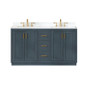 Altair Clarity & main 60" Double Bathroom Vanity Set with Grain White Composite Stone Countertop