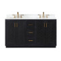 Altair Clarity & main 60" Double Bathroom Vanity Set with Grain White Composite Stone Countertop