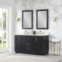 Altair Clarity & main 60" Double Bathroom Vanity Set with Grain White Composite Stone Countertop