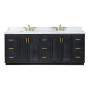 Altair Clarity & main 84" Double Bathroom Vanity Set with Grain White Engineered Stone Countertop