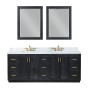 Altair Clarity & main 84" Double Bathroom Vanity Set with Grain White Engineered Stone Countertop