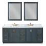 Altair Clarity & main 84" Double Bathroom Vanity Set with Grain White Engineered Stone Countertop