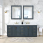 Altair Clarity & main 84" Double Bathroom Vanity Set with Grain White Engineered Stone Countertop