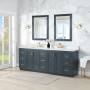 Altair Clarity & main 84" Double Bathroom Vanity Set with Grain White Engineered Stone Countertop