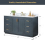 Altair Clarity & main 60" Single Bathroom Vanity Set with Grain White Engineered Stone Countertop