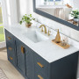 Altair Clarity & main 60" Single Bathroom Vanity Set with Grain White Engineered Stone Countertop