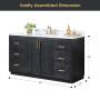 Altair Clarity & main 60" Single Bathroom Vanity Set with Grain White Engineered Stone Countertop
