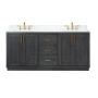 Altair Clarity & main 72" Double Bathroom Vanity Set with Grain White Composite Stone Countertop