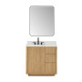Altair Clayton 36" Single Bathroom Vanity in Washed Light Brown with Grain White Engineered Stone Countertop Altair Clayton 36" Single Bathroom Vanity in Washed Light Brown with Grain White Engineered Stone Countertop