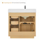 Altair Clayton 36" Single Bathroom Vanity in Washed Light Brown with Grain White Engineered Stone Countertop Altair Clayton 36" Single Bathroom Vanity in Washed Light Brown with Grain White Engineered Stone Countertop