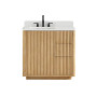 Altair Clayton 36" Single Bathroom Vanity in Washed Light Brown with Grain White Engineered Stone Countertop Altair Clayton 36" Single Bathroom Vanity in Washed Light Brown with Grain White Engineered Stone Countertop