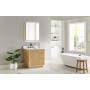 Altair Clayton 36" Single Bathroom Vanity in Washed Light Brown with Grain White Engineered Stone Countertop Altair Clayton 36" Single Bathroom Vanity in Washed Light Brown with Grain White Engineered Stone Countertop