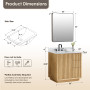 Altair Clayton 36" Single Bathroom Vanity in Washed Light Brown with Grain White Engineered Stone Countertop Altair Clayton 36" Single Bathroom Vanity in Washed Light Brown with Grain White Engineered Stone Countertop