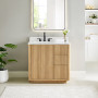 Altair Clayton 36" Single Bathroom Vanity in Washed Light Brown with Grain White Engineered Stone Countertop Altair Clayton 36" Single Bathroom Vanity in Washed Light Brown with Grain White Engineered Stone Countertop