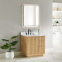 Altair Clayton 36" Single Bathroom Vanity in Washed Light Brown with Grain White Engineered Stone Countertop Altair Clayton 36" Single Bathroom Vanity in Washed Light Brown with Grain White Engineered Stone Countertop