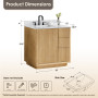 Altair Clayton 36" Single Bathroom Vanity in Washed Light Brown with Grain White Engineered Stone Countertop Altair Clayton 36" Single Bathroom Vanity in Washed Light Brown with Grain White Engineered Stone Countertop