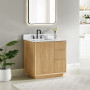 Altair Clayton 36" Single Bathroom Vanity in Washed Light Brown with Grain White Engineered Stone Countertop Altair Clayton 36" Single Bathroom Vanity in Washed Light Brown with Grain White Engineered Stone Countertop
