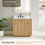 Altair Clayton 36" Single Bathroom Vanity in Washed Light Brown with Grain White Engineered Stone Countertop Altair Clayton 36" Single Bathroom Vanity in Washed Light Brown with Grain White Engineered Stone Countertop