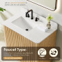 Altair Clayton 36" Single Bathroom Vanity in Washed Light Brown with Grain White Engineered Stone Countertop Altair Clayton 36" Single Bathroom Vanity in Washed Light Brown with Grain White Engineered Stone Countertop