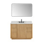 Altair Clayton 48" Single Bathroom Vanity in Washed Light Brown with Grain White Engineered Stone Countertop Altair Clayton 48" Single Bathroom Vanity in Washed Light Brown with Grain White Engineered Stone Countertop