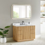 Altair Clayton 48" Single Bathroom Vanity in Washed Light Brown with Grain White Engineered Stone Countertop Altair Clayton 48" Single Bathroom Vanity in Washed Light Brown with Grain White Engineered Stone Countertop