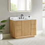 Altair Clayton 48" Single Bathroom Vanity in Washed Light Brown with Grain White Engineered Stone Countertop Altair Clayton 48" Single Bathroom Vanity in Washed Light Brown with Grain White Engineered Stone Countertop