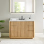 Altair Clayton 48" Single Bathroom Vanity in Washed Light Brown with Grain White Engineered Stone Countertop Altair Clayton 48" Single Bathroom Vanity in Washed Light Brown with Grain White Engineered Stone Countertop