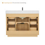 Altair Clayton 60" Double Bathroom Vanity in Washed Light Brown with Grain White Engineered Stone Countertop Altair Clayton 60" Double Bathroom Vanity in Washed Light Brown with Grain White Engineered Stone Countertop