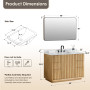 Altair Clayton 60" Double Bathroom Vanity in Washed Light Brown with Grain White Engineered Stone Countertop Altair Clayton 60" Double Bathroom Vanity in Washed Light Brown with Grain White Engineered Stone Countertop