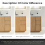 Altair Clayton 60" Double Bathroom Vanity in Washed Light Brown with Grain White Engineered Stone Countertop Altair Clayton 60" Double Bathroom Vanity in Washed Light Brown with Grain White Engineered Stone Countertop