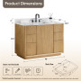 Altair Clayton 60" Double Bathroom Vanity in Washed Light Brown with Grain White Engineered Stone Countertop Altair Clayton 60" Double Bathroom Vanity in Washed Light Brown with Grain White Engineered Stone Countertop