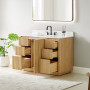 Altair Clayton 60" Double Bathroom Vanity in Washed Light Brown with Grain White Engineered Stone Countertop Altair Clayton 60" Double Bathroom Vanity in Washed Light Brown with Grain White Engineered Stone Countertop